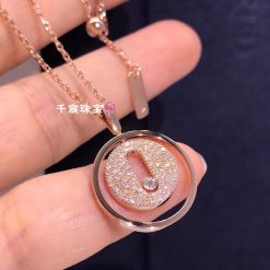 Messika Lucky Move SM Pavé Pink Gold For Her Diamond Necklace 07397-PG