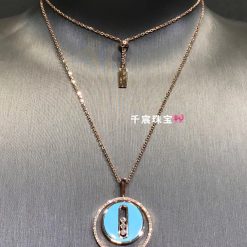 Messika Lucky Move MM Pink Gold Turquoise For Her Diamond Necklace 10836-PG