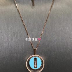 Messika Lucky Move MM Pink Gold Turquoise For Her Diamond Necklace 10836-PG