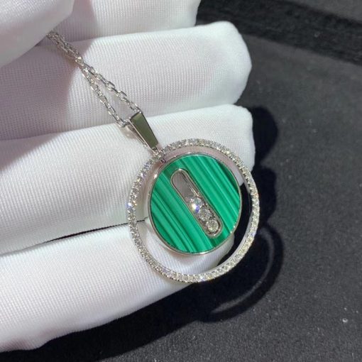 Messika Lucky Move MM Malachite White Gold For Her Diamond Necklace 10840-WG