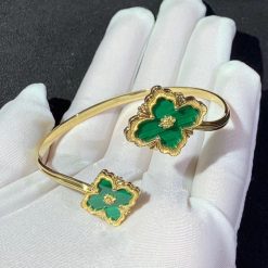 Buccellati Opera Color 18k Yellow Gold Contrarie Malachite Bracelet