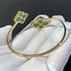 Buccellati Opera Color 18k Yellow Gold Contrarie Malachite Bracelet