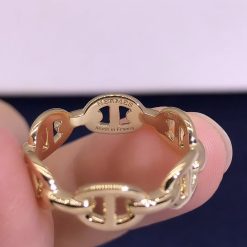 Hermes Chaine Dancre Enchainee Ring 18k Rose Gold Small Model H110025b (4)