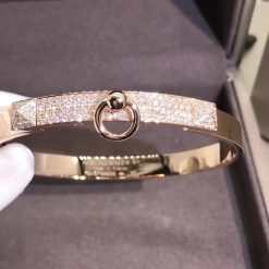 Hermes Collier De Chien Bracelet In Rose Gold Set With Diamonds H214444b (1)