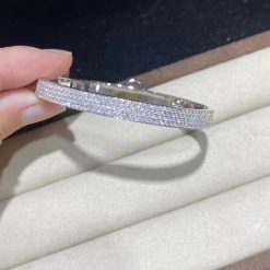 Hermes Collier De Chien White Gold Bracelet Set Diamonds H110020b 00lg (3)