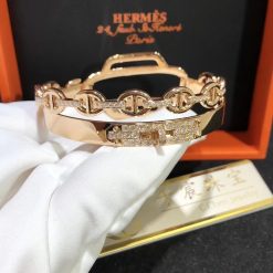 Hermes 18k Rose Gold Diamond Alchimie Bracelet (2)