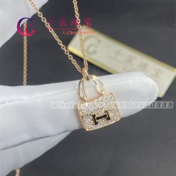 Hermes Constance Amulette Kelly Snap Closure Rose Gold Pendant (1)