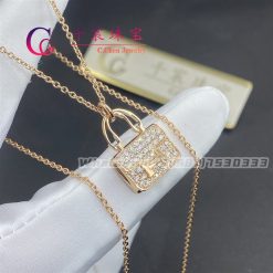 Hermes Constance Amulette Kelly Snap Closure Rose Gold Pendant (2)