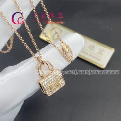 Hermes Constance Amulette Kelly Snap Closure Rose Gold Pendant (3)