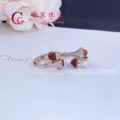 Marli Cleo Diamond Huggie Earrings In Rose Gold Red Agate Cleo E20 (2)