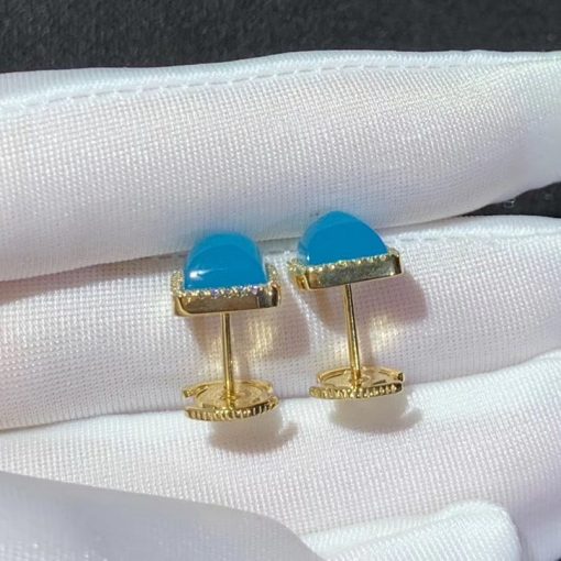 Marli Cleo Diamond Stud Pyramid Earrings In Yellow Gold Sea Blue Chalcedony Cleo E3 (3)