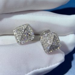 Marli Cleo Full Diamond Pyramid Stud Earrings In White Gold Cleo E8 (3)