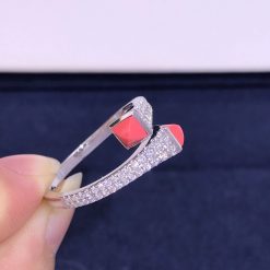 Marli Cleo Diamond Slim Ring In White Gold Pink Coral Cleo R1 (1)