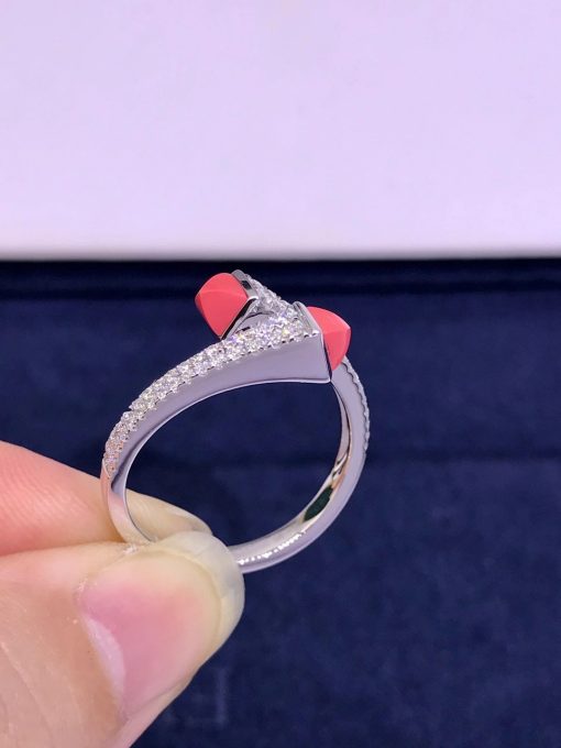 Marli Cleo Diamond Slim Ring In White Gold Pink Coral Cleo R1 (2)