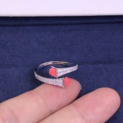 Marli Cleo Diamond Slim Ring In White Gold Pink Coral Cleo R1 (4)