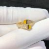 Marli Cleo Diamond Slim Ring In Yellow Gold Yellow Quartzite Cleo R1 (1)