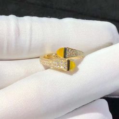 Marli Cleo Diamond Slim Ring In Yellow Gold Yellow Quartzite Cleo R1 (5)