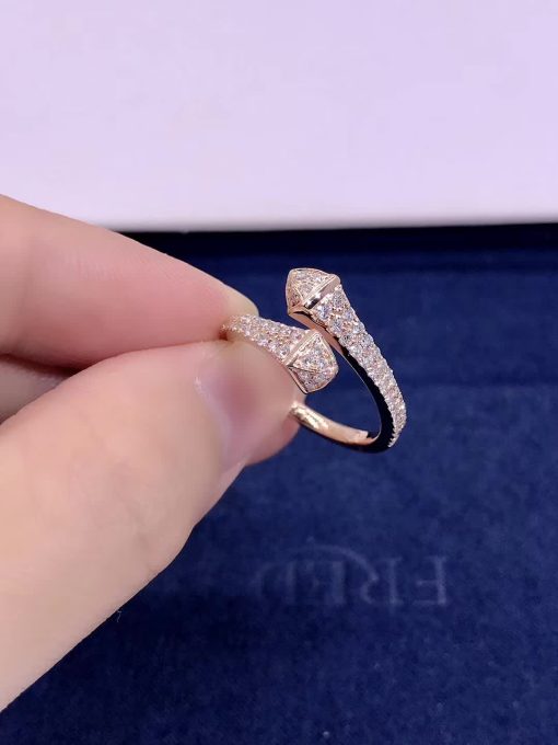 Marli Cleo Full Diamond Slim Ring In Rose Gold Cleo R8 (1)