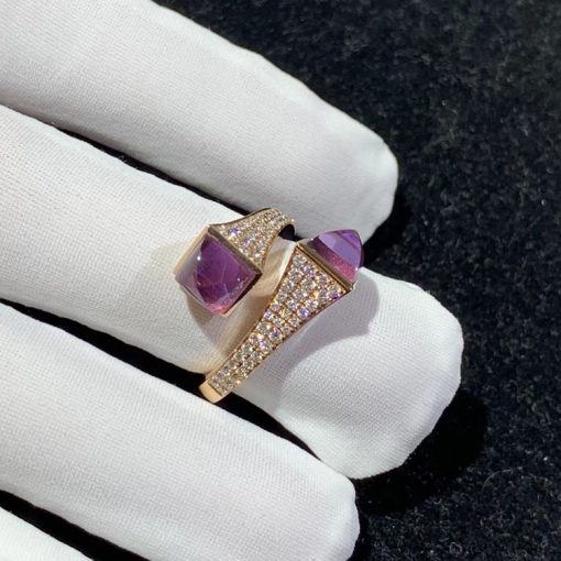 Marli Cleo Diamond Ring With Amethyst In Rose Gold Cleo R5 (5)