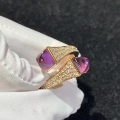 Marli Cleo Diamond Ring With Amethyst In Rose Gold Cleo R5 (6)