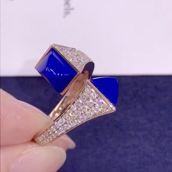 Marli Cleo Diamond Ring In Rose Gold Lapis Lazuli Cleo R5 (1)