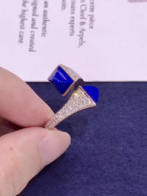 Marli Cleo Diamond Ring In Rose Gold Lapis Lazuli Cleo R5 (3)