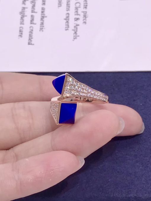 Marli Cleo Diamond Ring In Rose Gold Lapis Lazuli Cleo R5 (5)