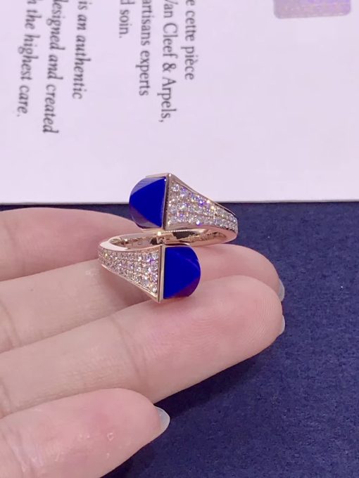 Marli Cleo Diamond Ring In Rose Gold Lapis Lazuli Cleo R5 (6)