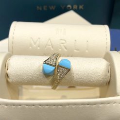 Marli Cleo Diamond Ring In Yellow Gold Turquoise Cleo R5 (1)