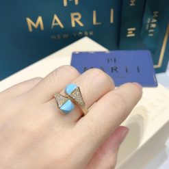 Marli Cleo Diamond Ring In Yellow Gold Turquoise Cleo R5 (2)