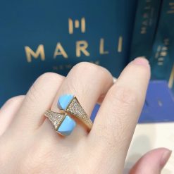 Marli Cleo Diamond Ring In Yellow Gold Turquoise Cleo R5 (3)