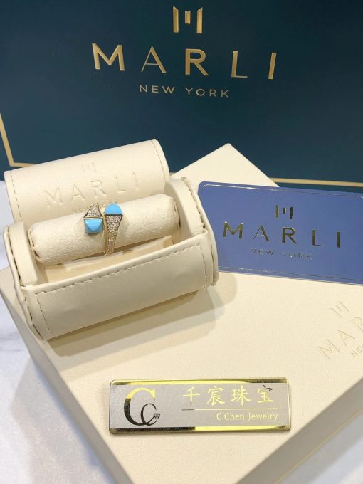 Marli Cleo Diamond Ring In Yellow Gold Turquoise Cleo R5 (4)