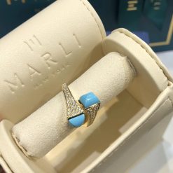 Marli Cleo Diamond Ring In Yellow Gold Turquoise Cleo R5 (5)