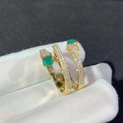 Marli Cleo Diamond Twist Ring In Yellow Gold Green Agate Cleo R15 (4)