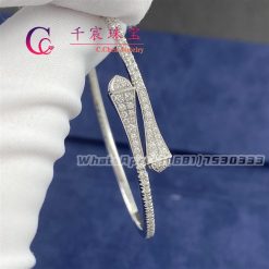 Marli Cleo Full Diamond Slim Slip On Bracelet In White Gold Cleo B10 (1)