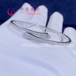 Marli Cleo Full Diamond Slim Slip On Bracelet In White Gold Cleo B10 (3)