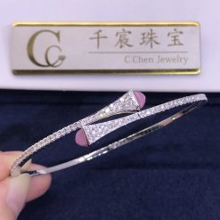 Marli Cleo Diamond Slim Slip On Bracelet In White Gold Ink Quartzite Cleo B1 (1)