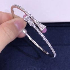 Marli Cleo Diamond Slim Slip On Bracelet In White Gold Ink Quartzite Cleo B1 (3)