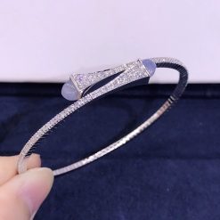 Marli Cleo Diamond Slim Slip On Bracelet In White Gold Chalcedony Cleo B1 (6)