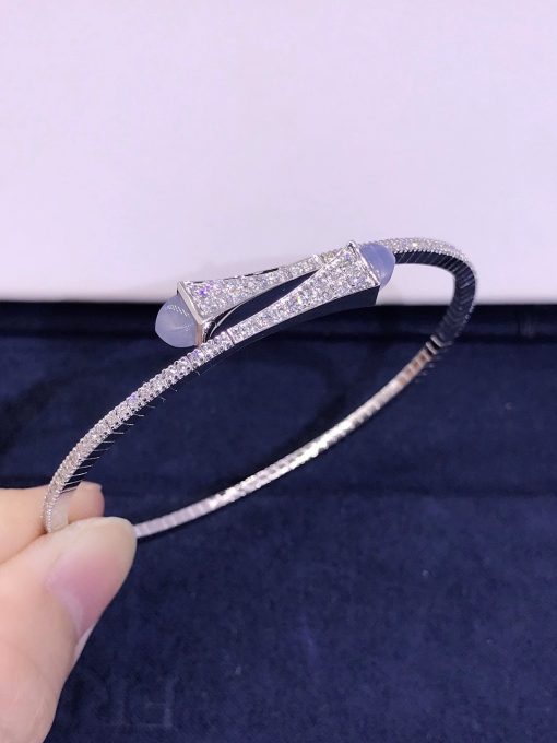 Marli Cleo Diamond Slim Slip On Bracelet In White Gold Chalcedony Cleo B1 (6)