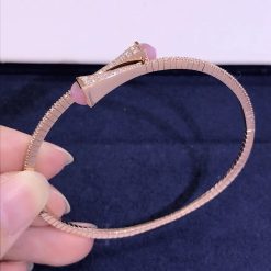 Marli Cleo Diamond Slim Slip On Bracelet In Rose Gold Pink Quartzite Cleo B1 (2)