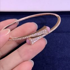 Marli Cleo Diamond Slim Slip On Bracelet In Rose Gold Pink Quartzite Cleo B1 (3)