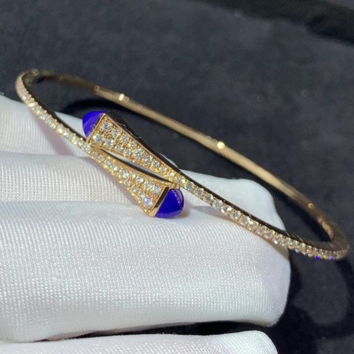 Marli Cleo Diamond Slim Slip On Bracelet In Rose Gold Lapis Lazuli Cleo B1 (1)