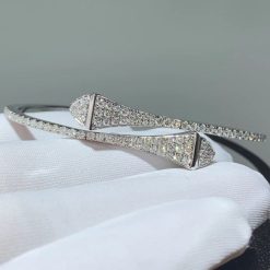 Marli Cleo Full Diamond Midi Slip On Bracelet In White Gold Cleo B48 (1)