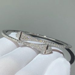 Marli Cleo Full Diamond Midi Slip On Bracelet In White Gold Cleo B48 (2)