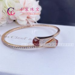 Marli Cleo Diamond Midi Slip On Bracelet In Rose Gold Red Agate Cleo B47 (2)