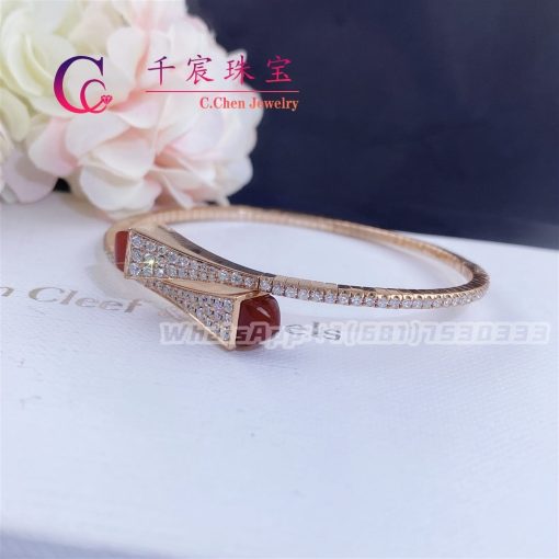 Marli Cleo Diamond Midi Slip On Bracelet In Rose Gold Red Agate Cleo B47 (3)