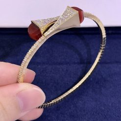 Marli Cleo Diamond Slip On Bracelet In Yellow Gold Red Agate Cleo B3 (4)