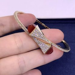 Marli Cleo Diamond Slip On Bracelet In Yellow Gold Red Agate Cleo B3 (6)