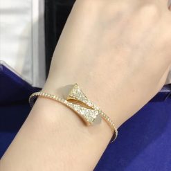 Marli Cleo Diamond Slip On Bracelet In Yellow Gold White Moon Stone Cleo B3 (3)